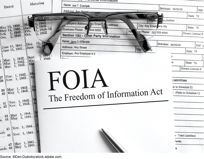 Glasses, forms, and a FOIA booklet