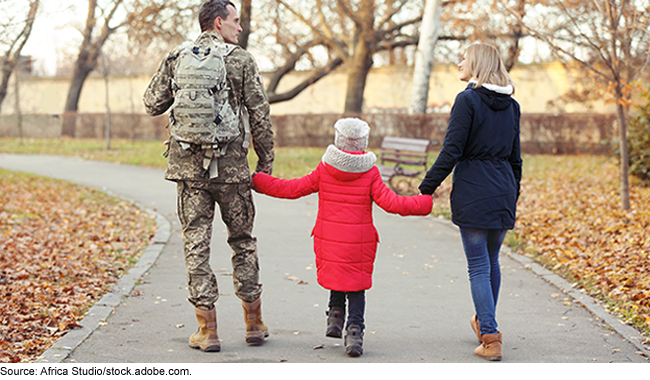 Military family with child