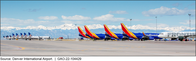 Aircraft Temporarily Stored at Denver International Airport in 2020