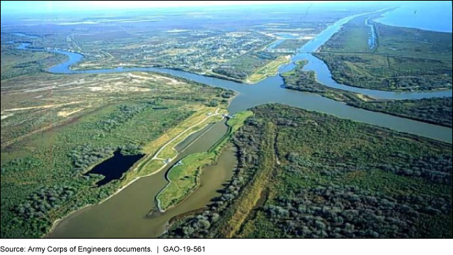 Aerial photo of the area where two rivers meet  