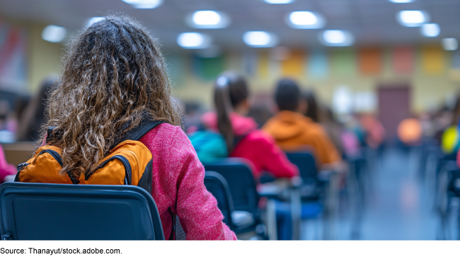 A group of young students in a classroom