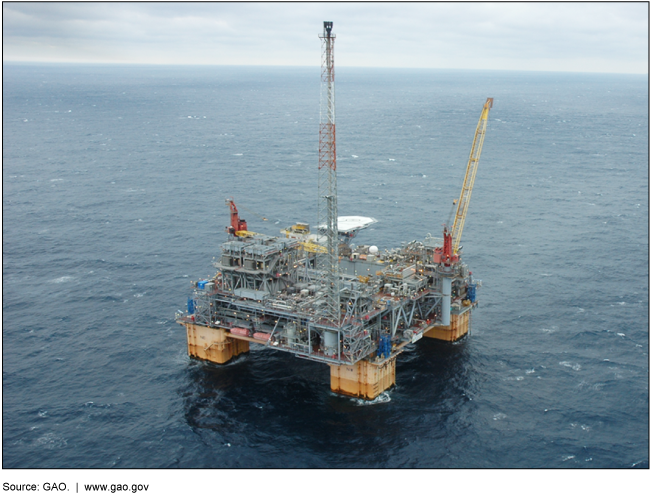 Photo of an offshore drilling platform
