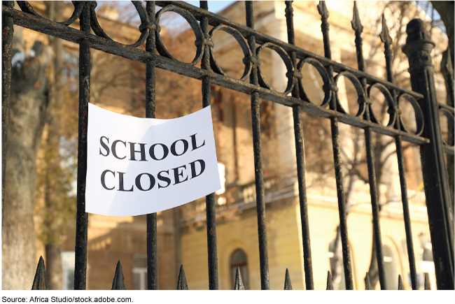 School closed sign