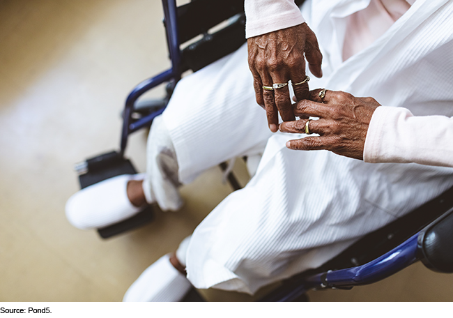 a senior citizen in a wheelchair 