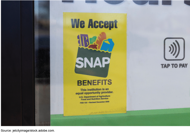 A sign for the Supplemental Nutrition Assistance Program