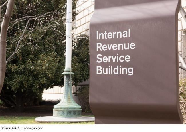 Sign in front of the IRS building