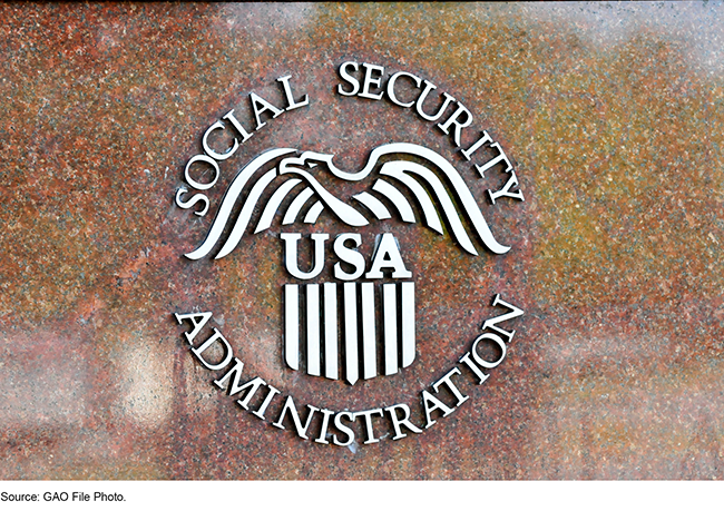 Social Security Administration logo from building.