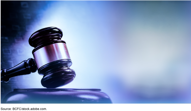 gavel with a blue background