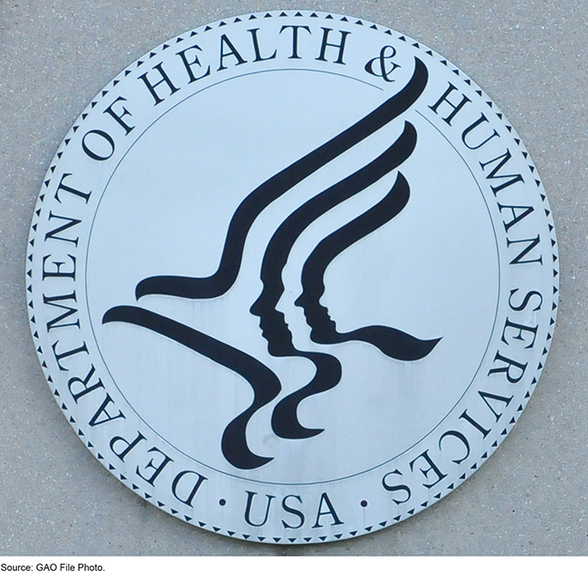 Photo of the Department of Health and Human Services seal.