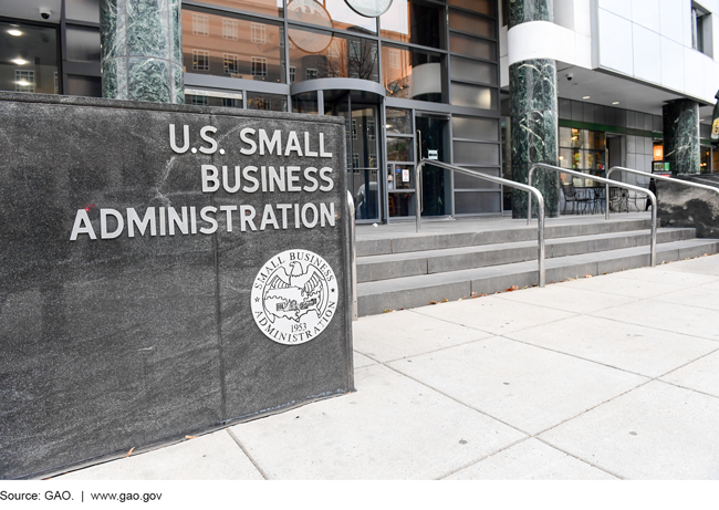 Photo of the Small Business Administration building and sign.