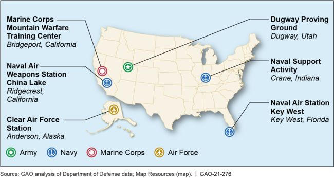 GAO-Selected Examples of Remote or Isolated Military Installations within the United States