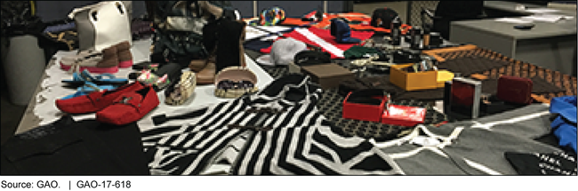 Counterfeit Goods Seized by U.S. Customs and Border Protection at a Port in New York