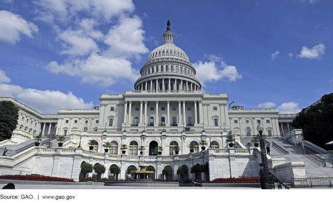 The front of the Capitol building in Washington, D.C.
