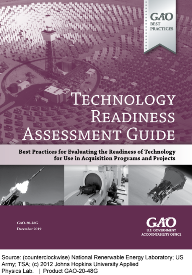 The cover of the GAO Technology Readiness Assessment Guide