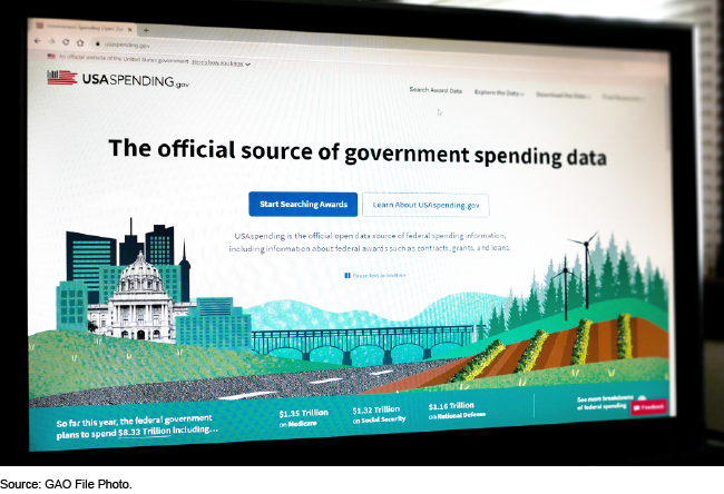 the USAspending.gov website on a computer screen