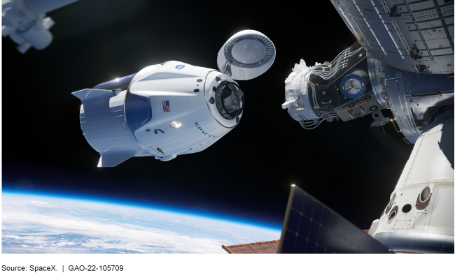 SpaceX shuttle approaching ISS with Earth in the distance