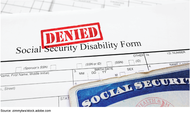 Denied social security disability form