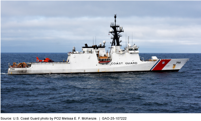 A coast guard cutter ship on the open water