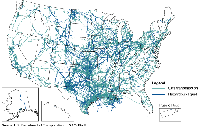 This map of the United States shows the massive network of pipelines.