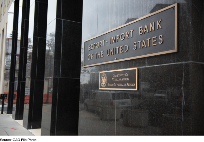 An Export-Import Bank of the United States sign on the side of its HQ.