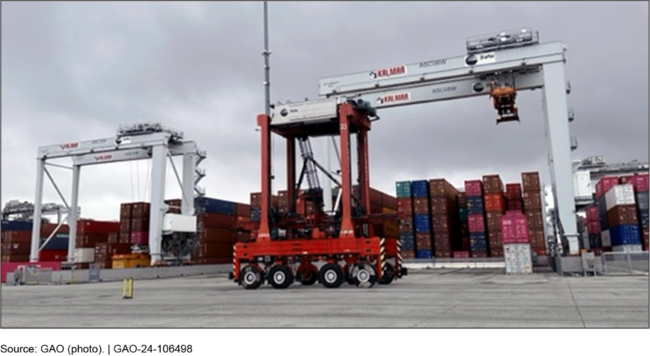 Automated Cargo Handling Equipment at TraPac Los Angeles Terminal