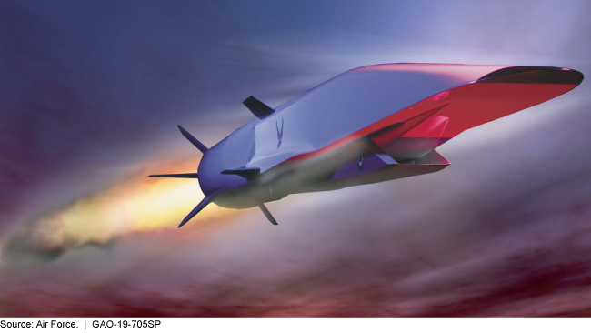 Illustration of an experimental jet flying through a dark sky