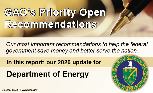 Department of Energy Priority Recommendations graphic