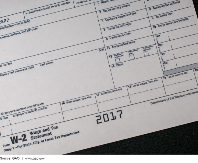 This is a photo of a 2017 W-2 Wage and Tax Statement form.