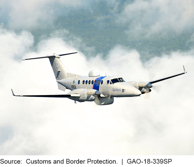 Photo showing a Customs and Border Protection airplane