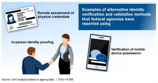 Image Showing Examples of Alternative Identity Verification and Validation Methods that Federal Agencies Have Reported Using