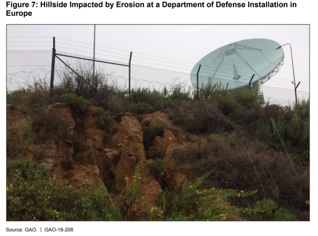 Photograph Showing Hillside Impacted by Erosion at a Department of Defense Installation in Europe