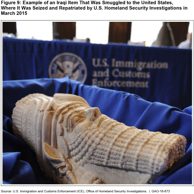 Figure 9: Example of an Iraqi Item That Was Smuggled to the United States, Where It Was Seized and Repatriated by U.S. Homeland Security Investigations in March 2015