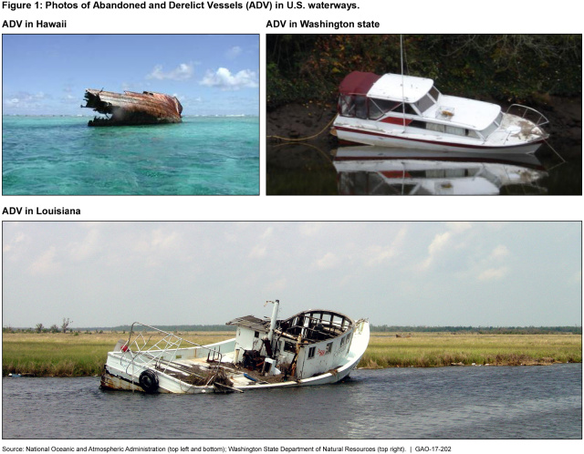 Figure 1: Photos of Abandoned and Derelict Vessels (ADV) in U.S. waterways