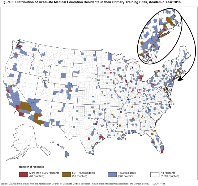 Figure 3: Distribution of Graduate Medical Education Residents in their Primary Training Sites, Academic Year 2015