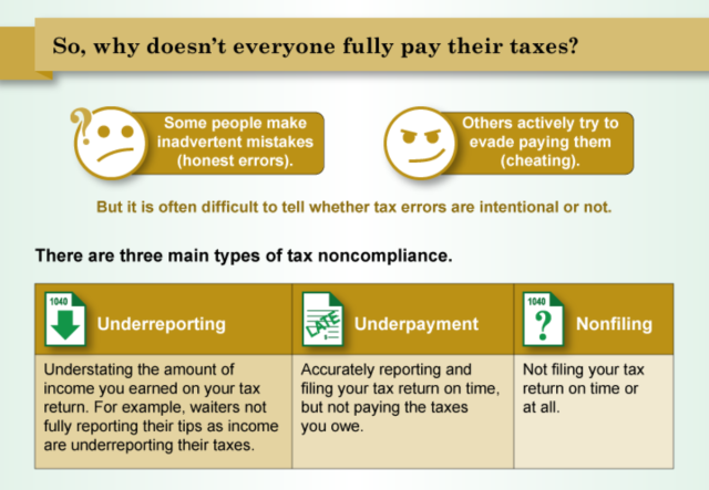 Infographic showing types of tax noncompliance