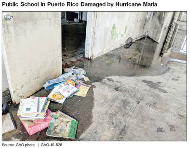Photo Showing Public School in Puerto Rico Damaged by Hurricane Maria