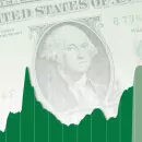 line graph over dollar bill