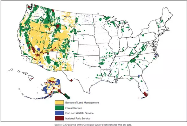 Federal Lands Managed by the Forest Service, Bureau of Land Management, Fish and Wildlife Service, and National Park Service