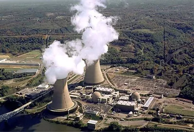 Nuclear Power Plant with Cooling Towers and Related Facilities