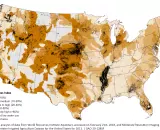 Water stress map of the United States