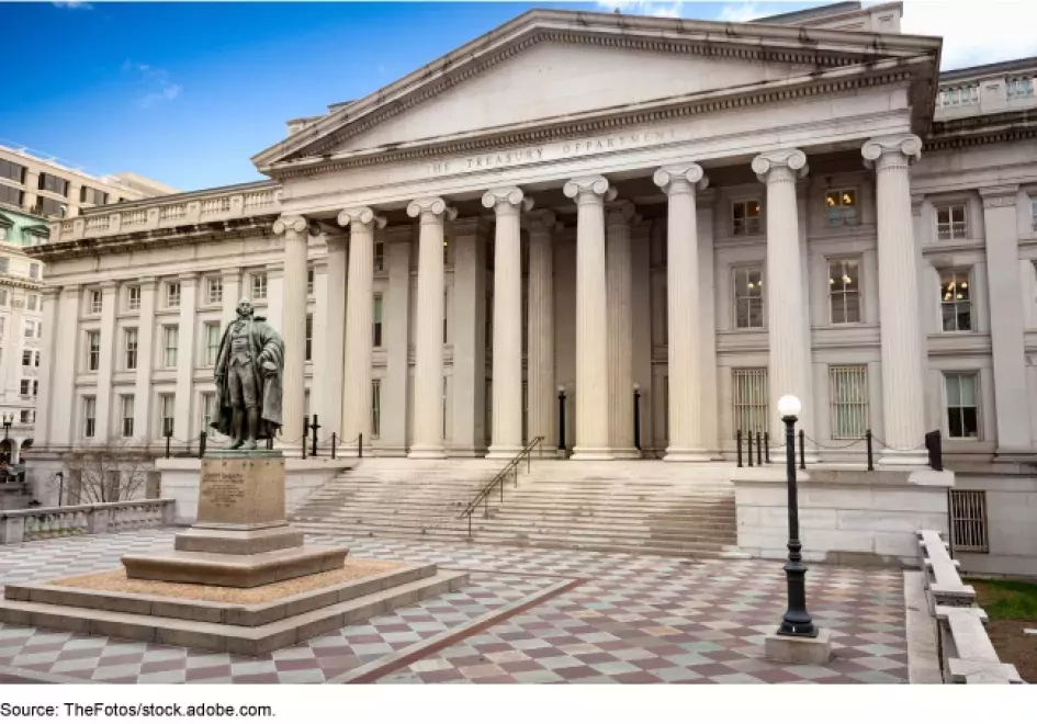 Department of the Treasury building in D.C.