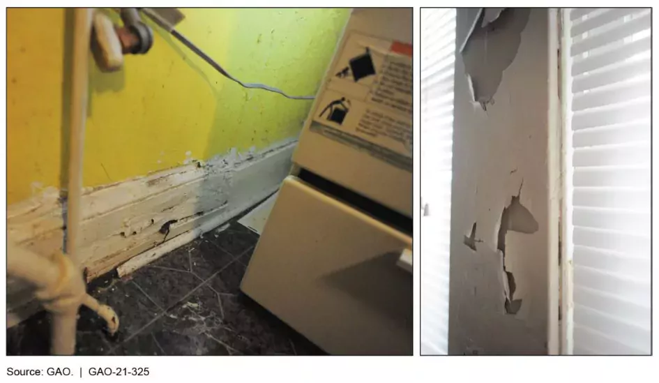 Two examples of lead paint in homes.