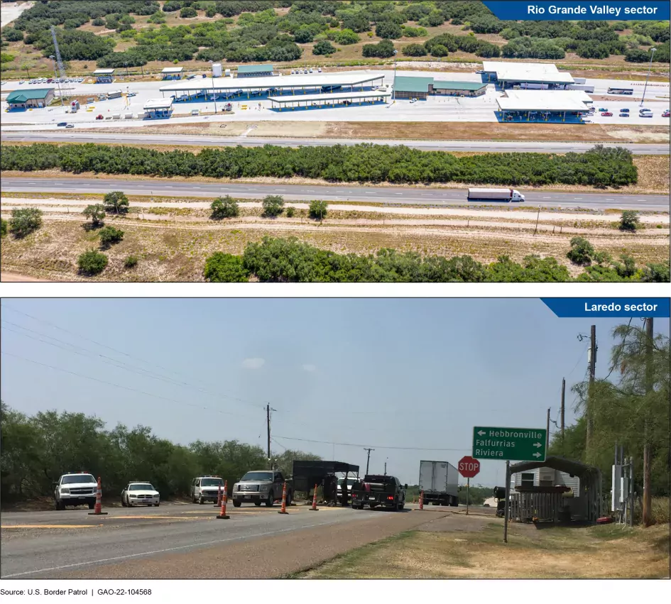 Images of Border Patrol Checkpoints.