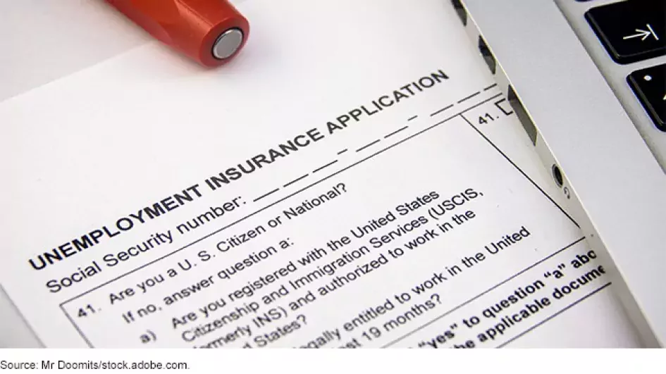 Photo of an unemployment insurance form