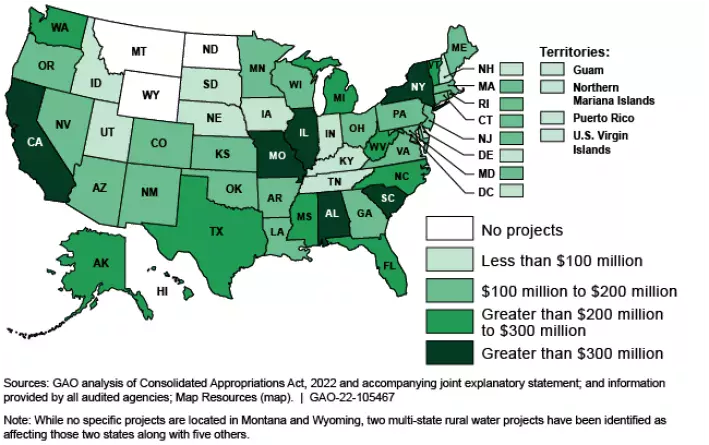 Intended Distribution of Project Funding, Consolidated Appropriations Act, 2022, by State and Territory 