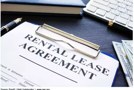 Photo of a rental lease agreement
