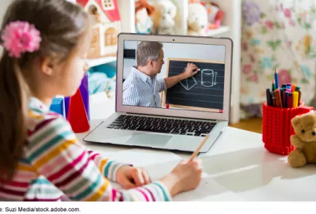 Child learning remotely 