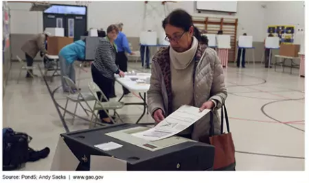 Woman with ballot