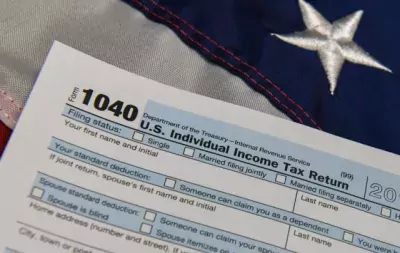 Photo of a 1040 tax form used for reporting income