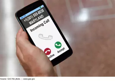 Photo showing a cellphone receiving a robocall